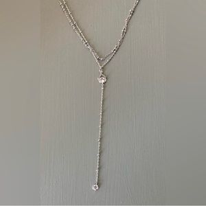 🎁sale Chloe and Isabel silver drop necklace pendant faux diamond